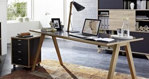 solid wood office desk with modern design