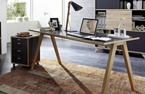 solid wood office desk with modern design